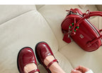 Round Toe Block Heel Mary Jane Pumps