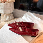 Pointed Bow Mary Jane Flats
