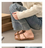 Square Toe Plain Slide Sandals