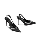 Rhinestone Pointed Toe Stiletto Heel Slingback Sandals