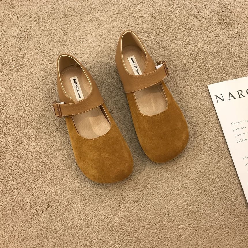 Plain Buckled Mary Jane Flats