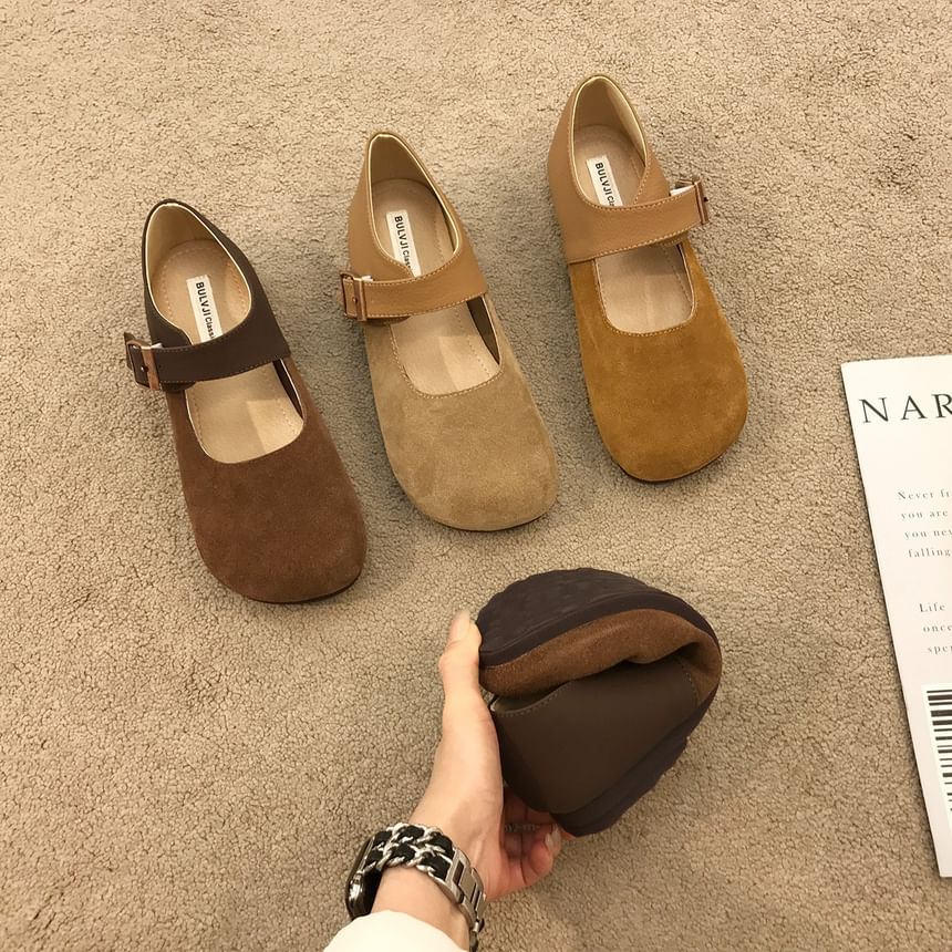 Plain Buckled Mary Jane Flats