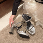 Sandals Slide Heel Chunky
