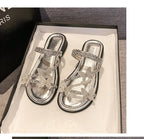 Strappy Slide Butterfly Sandals Rhinestone