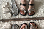 Square-Toe Toe Loop Thong Sandals