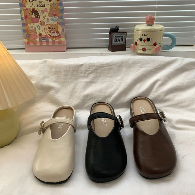 Low Heel Hoop Accent Mary Jane Mules Main Image