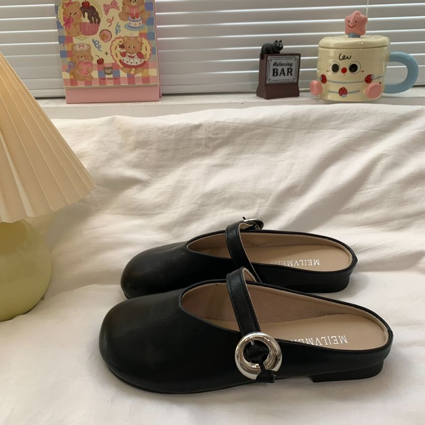 Low Heel Hoop Accent Mary Jane Mules