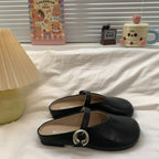 Low Heel Hoop Accent Mary Jane Mules
