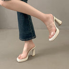 Sandals Block PVC Slide Heel Band