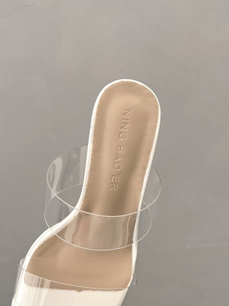 Sandals Block PVC Slide Heel Band