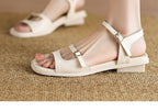 Square-Toe Buckled Sandals