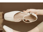 Chunky Heel Square-Toe Sandals