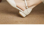 Chunky Heel Square-Toe Sandals