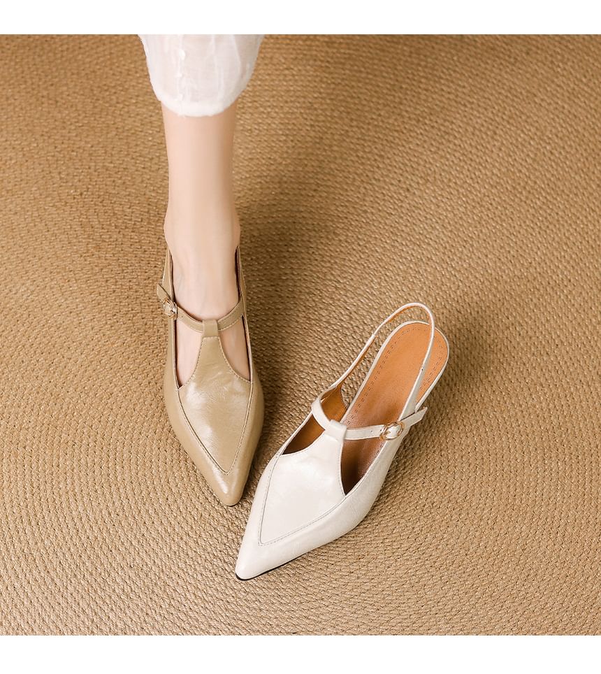 High Heel Buckled Slingback Sandals