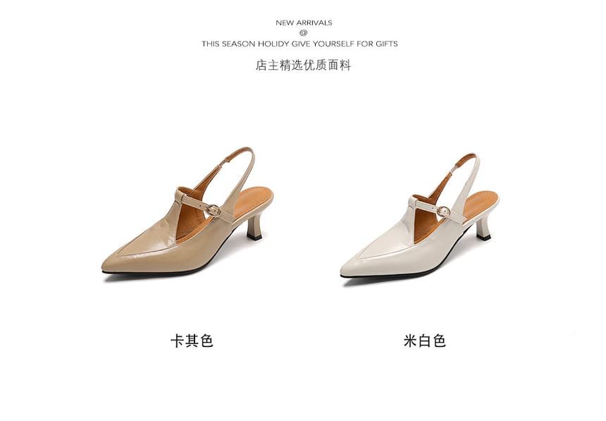 High Heel Buckled Slingback Sandals