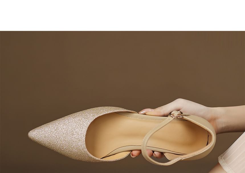 Glitter Low Heel Sandals