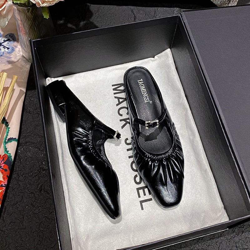 Square Toe Mary Jane Mules
