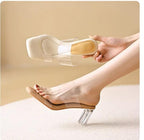 PVC Strap Chunky Heel Slide Sandals (Various Designs)