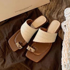 Sandals Loop Toe Straw