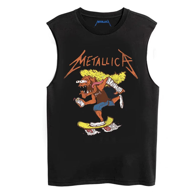 Metallica Skateboarding Creature Sleeveless T-Shirt Hover Image
