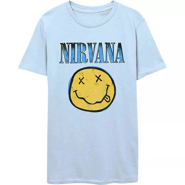 Nirvana Light Blue Smiley Graphic Tee Hover Image