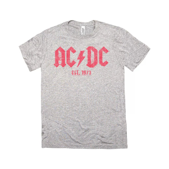 AC/DC "Est. 1973" Logo Graphic Tee in Grey Heather Hover Image