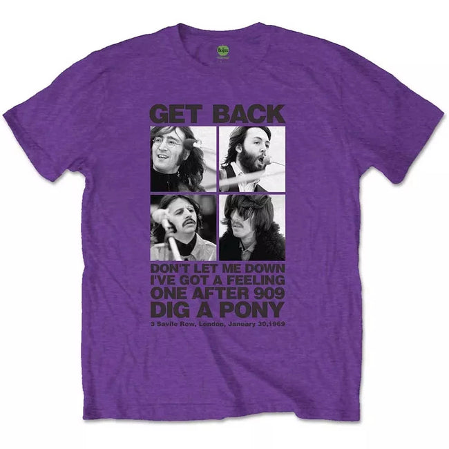 The Beatles "Get Back" Rooftop Concert Graphic Tee in Purple Hover Image