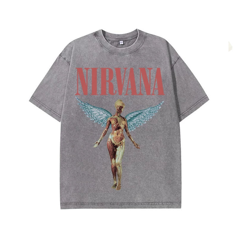 Nirvana "In Utero" Grey Vintage Wash Graphic Tee