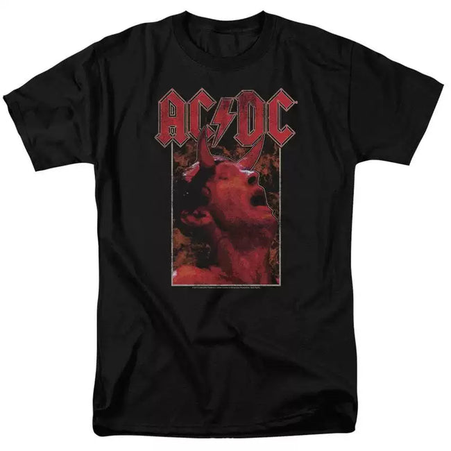 AC/DC "Devil Horns Portrait" Graphic Tee in Black Hover Image