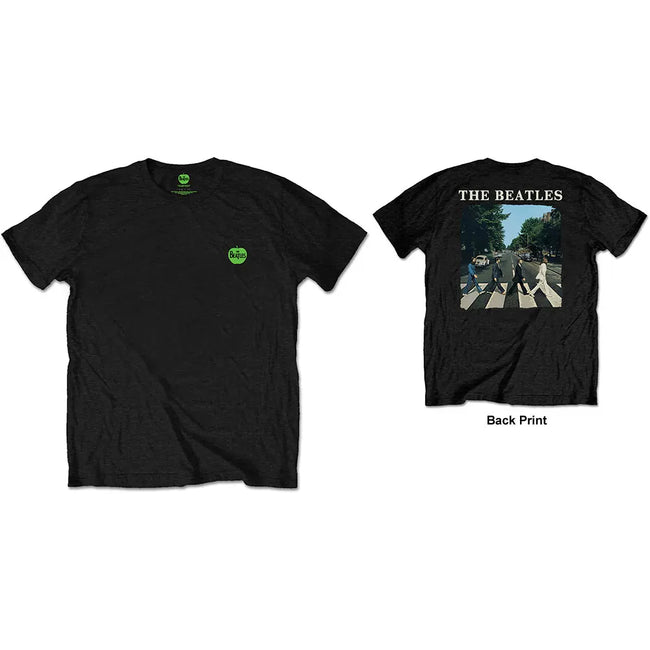 The Beatles "Abbey Road" Graphic Tee with Apple Logo in Black Hover Image