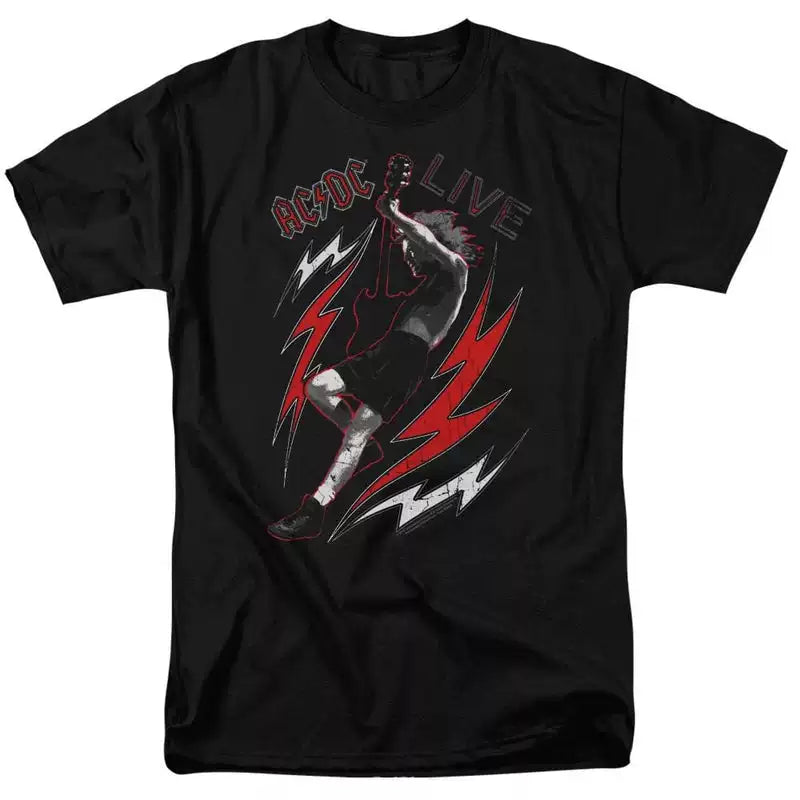 AC/DC "Live" Angus Young Action Graphic Tee in Black