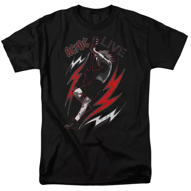 AC/DC "Live" Angus Young Action Graphic Tee in Black Hover Image