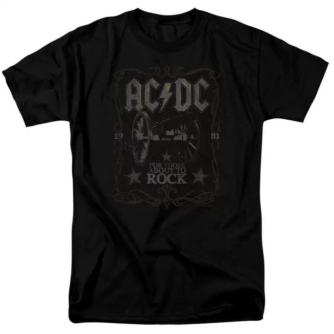 AC/DC "For Those About to Rock" Cannon Graphic Tee in Black Hover Image