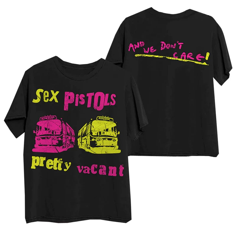 Sex Pistols "Pretty Vacant" Graphic Tee (Double-Sided) in Black