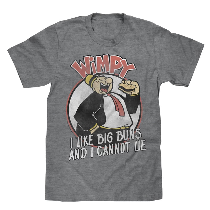 Wimpy "I Like Big Buns" Funny Graphic Tee