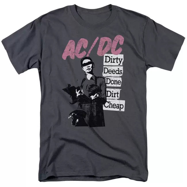 AC/DC "Dirty Deeds Done Dirt Cheap" Graphic Tee in Charcoal Hover Image