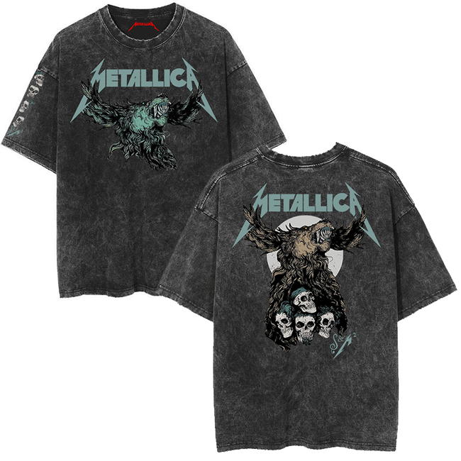 Metallica Eagle and Skulls Vintage-Wash Graphic T-Shirt Hover Image