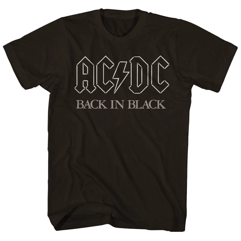AC/DC "Back in Black" & Logo Graphic Cotton Tee  Black and White