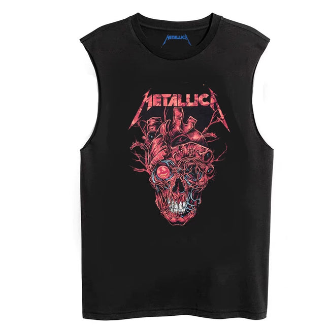 Metallica Anatomical Skull Sleeveless T-Shirt Hover Image