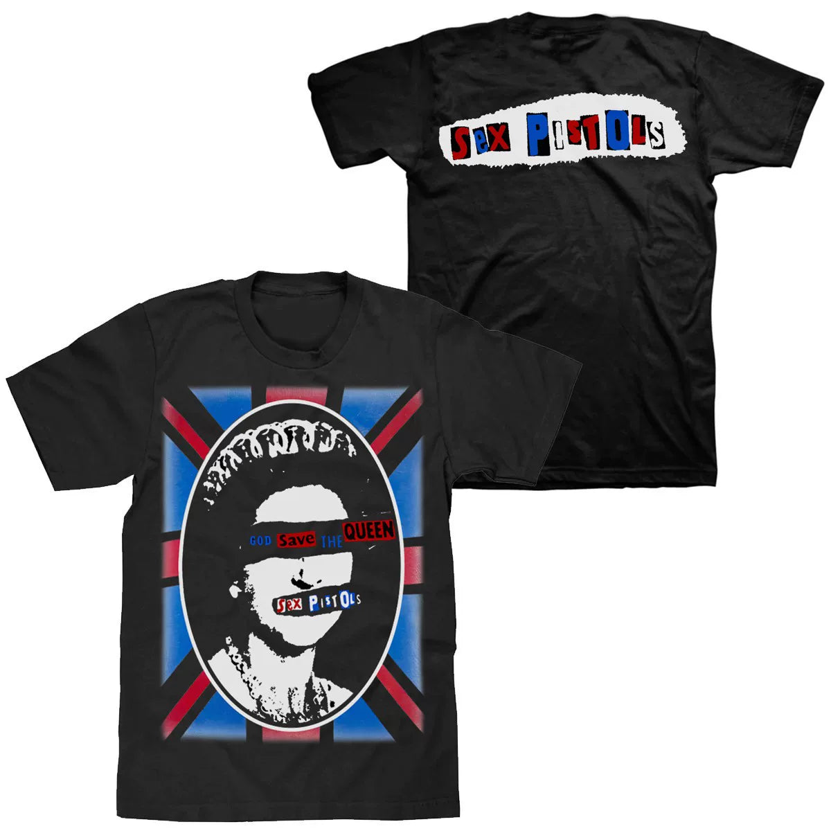 Sex Pistols "God Save the Queen" Iconic Graphic Tee black