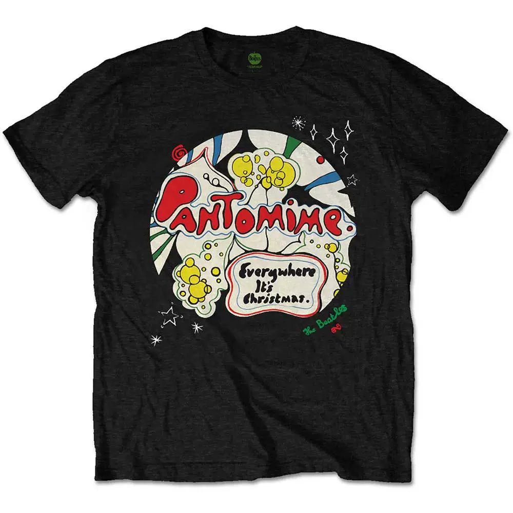 The Beatles "Pantomime: Everywhere It's Christmas" Graphic Tee in Black