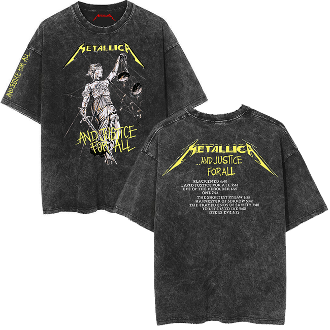 Metallica "...And Justice for All" Vintage-Wash Graphic T-Shirt Hover Image