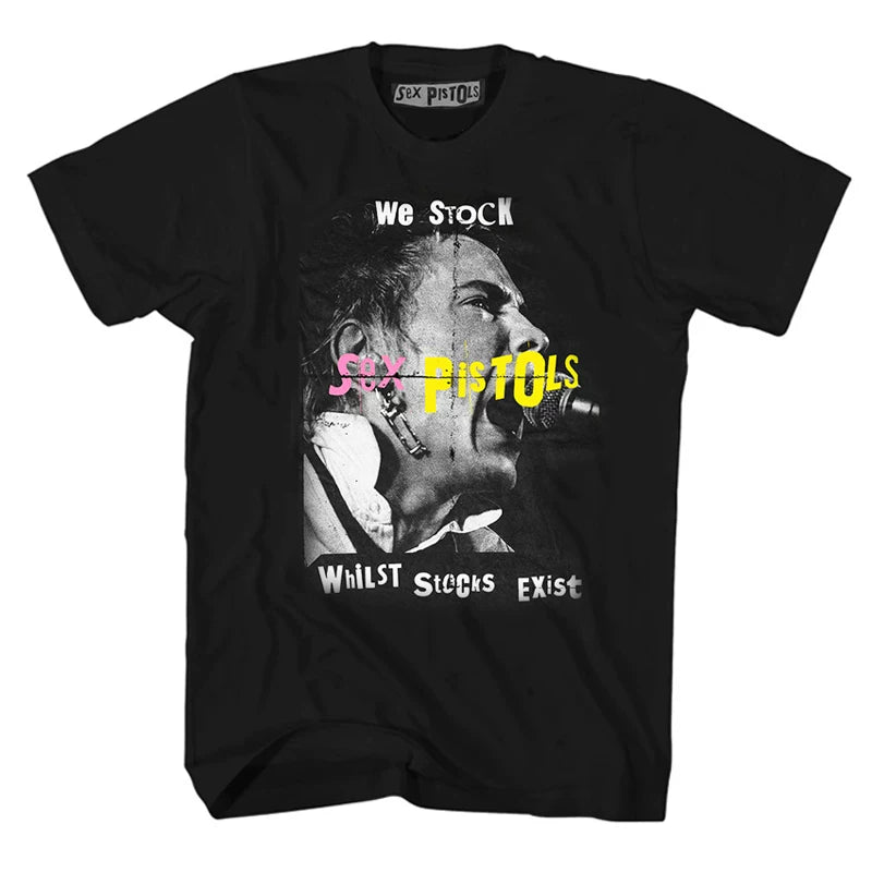 Sex Pistols "Whilst Stocks Exist" Graphic Tee in Black