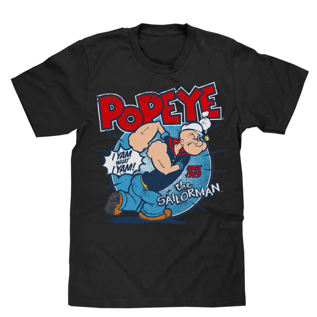 Popeye "I Yam What I Yam" Vintage Graphic Tee black Hover Image