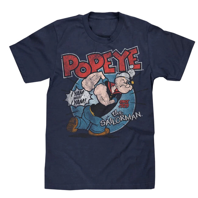 Popeye "I Yam What I Yam" Vintage Graphic Tee Navy blue Hover Image