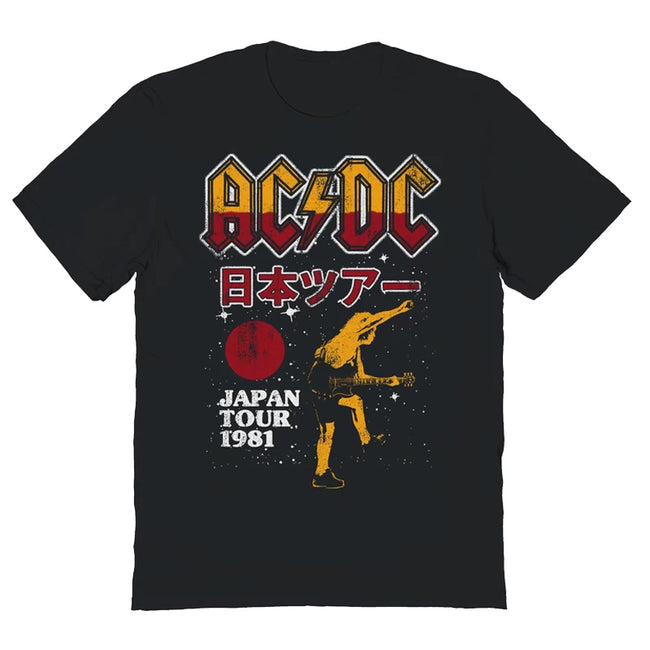 AC/DC "1981 Japan Tour" Cartoon Graphic Tee in Black Hover Image