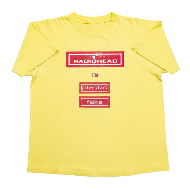 Radiohead "Plastic Fake" Graphic Tee in Yellow Hover Image