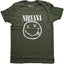 Nirvana Olive Green Smiley Graphic Tee