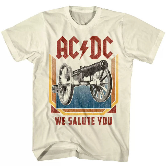 AC/DC "For Those About to Rock / We Salute You" Graphic Tee in Cream Hover Image