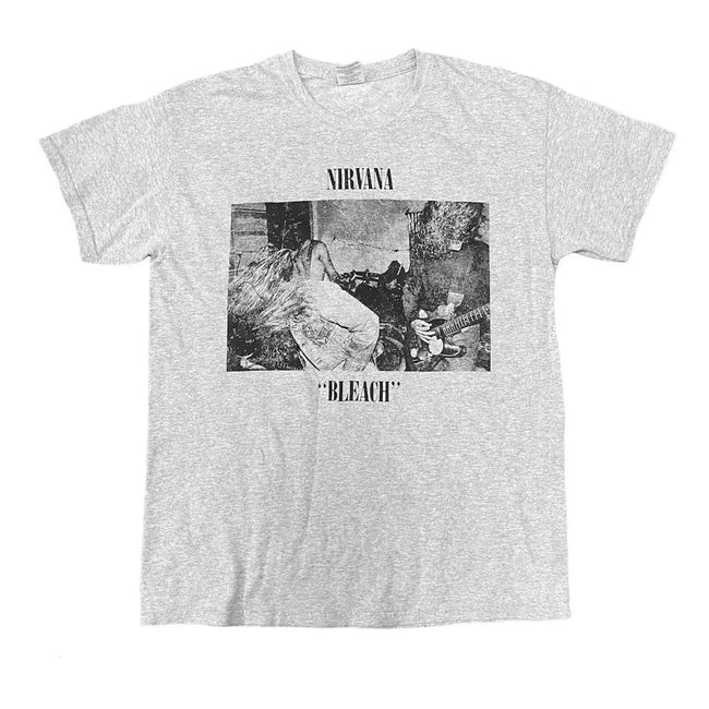 Nirvana "Bleach" Graphic T-Shirt – Grey Hover Image
